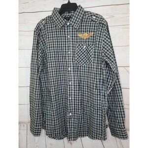 Modern Culture XL Cotton RN 64866 Factory Code NINGBT Green Checkered Shirt